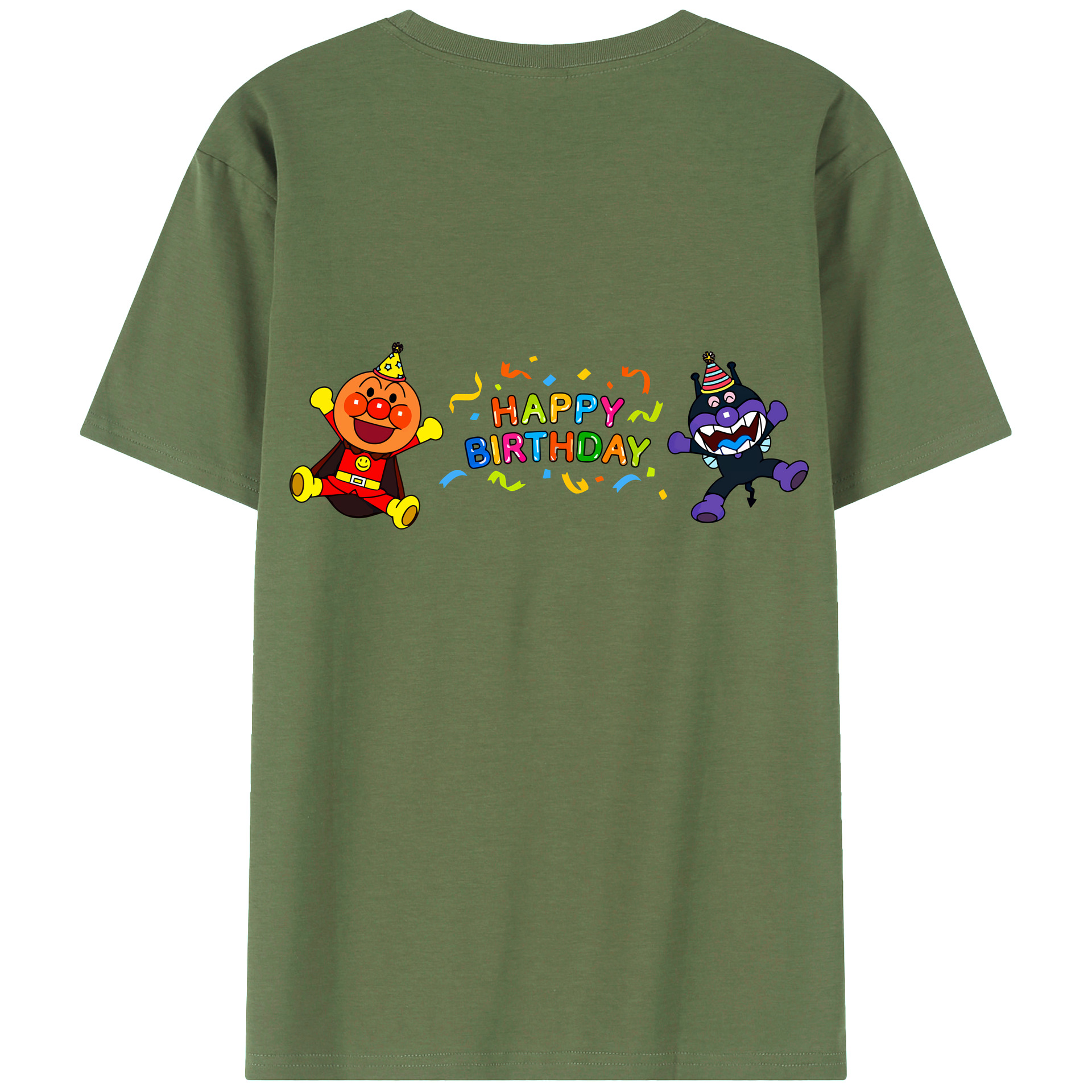 （画像用） アンパンマン Anpanman 綿100％ メンズ半袖Tシャツ（バックプリント） 通気性